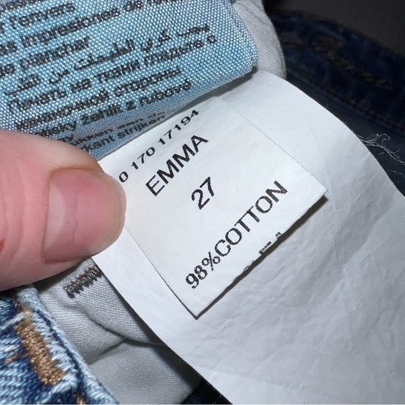 Mavi Jeans Light Wash Bleached Distressed Emma Slim Boyfriend Jeans, Size 27 - Picture 14 of 14